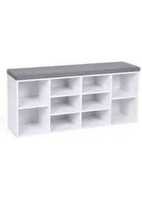 Schuhregal »mit Polster, 104 x 48 cm, Weiss« , weiss , VASAGLE