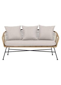 Loungesofa »Kaja, 2 Sitzplätze, Schwarz/Nature« , beige , Schou