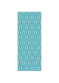 Garderobenleiste »Blumenmuster« mit 6 Haken, 50 x 120 cm , blau , queence