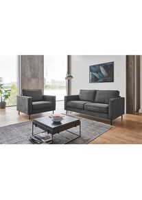 2-Sitzer »Weston«, im skandinavischem Stil, mit Wellenunterfederung , grau , ATLANTIC HOME COLLECTION