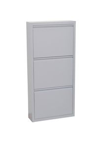 Schuhschrank »Melika«, aus Metall, 3 Schuhklappen, Höhe 113,5 cm , grau , Inosign