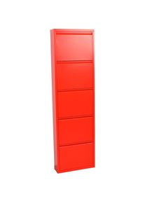 Schuhschrank »Melika«, aus Metall, 5 Schuhklappen, Höhe 172,5 cm , rot , Inosign