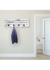 Garderobenleiste »Wo die Liebe wohnt«, teilmontiert , grau , Artland