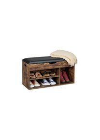 Schuhregal »mit Sitzfläche 80 x 46 cm« , braun , Relaxdays