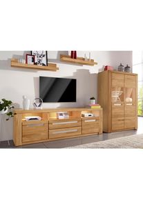 Wohnwand »Kolding«, (Set, 4 St.), teilmassives Holz , braun , Home Affaire