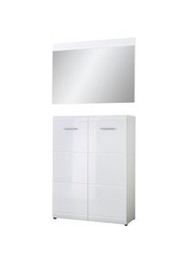 Germania , Garderoben-Set »GW-Adana«, (2 St.) , weiss , Schuhschrank und Spiegel