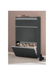 Inosign Schuhschrank »Magic Schuhschrank, Schuhkommode, Schuhregal, Schuhkipper, softgriff«, 3 Klappen, Doppelschuhtrommeln komplett Hochglanz lackiert...