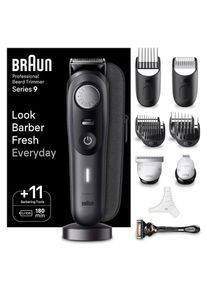 Braun , Haarschneider »Barttrimmer BT9441«, mit Ladestation, Reiseetui und Bartschablone , grau , Der langlebige Trimmer für Herren ist 100 %...