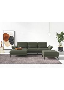 Ecksofa »Coco L-Form«, Sitztiefen-, Arm- und Kopfteilverstellung, Cord-Bezug, Fusshöhe 15 cm , grün , Inosign