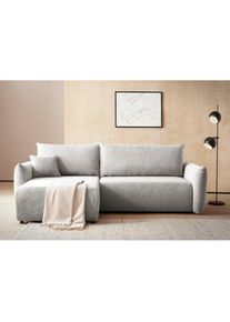 Ecksofa »MAVAS Schlafsofa mit Bettkasten, L-Form,«, ca.257/127cm (Liegefläche 212/145 cm), Cord, Chenille, Struktur , beige , Inosign