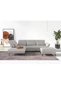 Ecksofa »Coco L-Form«, Sitztiefen-, Arm- und Kopfteilverstellung, Cord-Bezug, Fusshöhe 15 cm , silberfarben , Inosign