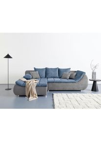 Inosign Ecksofa »Imola, elegant und modern, aktuelle Steppung im Sitz, bequem, L-Form«, frei im Raum stellbar, wahlweise mit Bettfunktion und Bettkasten ,...