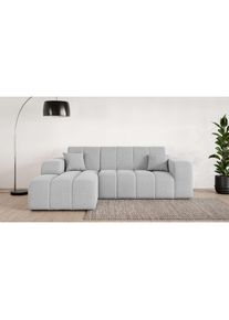 Inosign Ecksofa »CASSY L-Form, Schlafsofa mit Bettkasten, Masse B/T/H: 245/165/88 cm«, mit 2 Rückenkissen, Recamiere rechts oder links bestellbar , grau ,...