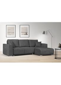Ecksofa »BEATRICE optionale Schlafsofa mit Bettkasten, B/T/H: 265/170/86 cm«, L-Form, wahlweise auch mit Bettfunktion und Bettkasten , grau , Inosign