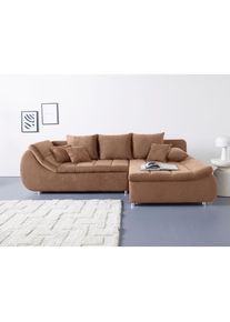 Inosign Ecksofa »Imola, elegant und modern, aktuelle Steppung im Sitz, bequem, L-Form«, frei im Raum stellbar, wahlweise mit Bettfunktion und Bettkasten ,...