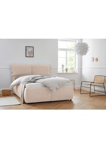 Polsterbett »Jenson«, als Bettgestell oder mit 3 Matratzenarten und Härtegraden , beige , Andas