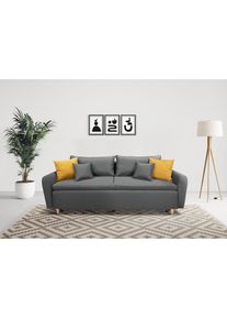 Schlafsofa »Anika«, mit Boxspringaufbau, Bettfunktion & Bettkasten, Dauerschlafsofa , grau , Inosign