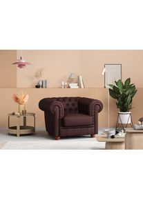 Max Winzer Chesterfield-Sessel »Kent, Loungesessel, edel und bequem, tolle Detailverarbeitung«, Sessel mit edler Knopfheftung, komfortable Armlehnen, Breite...