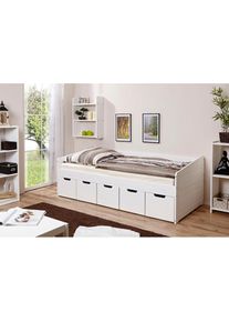 Daybett »Micki«, mit 5 Schubkästen , weiss , Ticaa