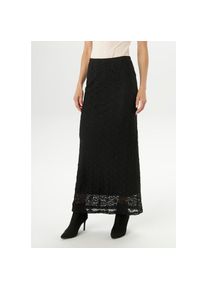Aniston Selected, Unisex, Aniston SELECTED Maxirock mit elastischer, floraler Spitze - NEUE KOLLEKTION, schwarz, 36, Rock mit elastischer Spitze