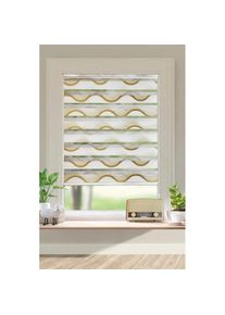 "my home, my home Doppelrollo &raquo;Welle&laquo; Lichtschutz Sichtschutz Verdunkelung ohne Bohren freih&auml;ngend Fixmass, Klemmfix-Duo-Rollo, Doppelrollo ""Welle"",