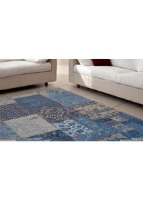 Teppich »Ella«, rechteckig, 10 mm Höhe, Vintage Design, Wohnzimmer , blau , my home