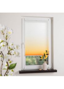 Garesa, Garesa Plissee &raquo;Farbverlauf&laquo; Lichtschutz ohne Bohren verspannt einfache Montage, blickdicht, dekorativ, apricot, wei&szlig;, wei&szlig;, Obermaterial: 100