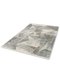 Astra, Astra Teppich &raquo;Julia 204&laquo; rechteckig 6 mm H&ouml;he Kurzflor, mit Fransen, Wohnzimmer, creme, anthrazit, Kunstfaser, Viskose, 6 mm