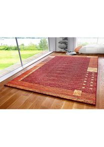 Teppich »Jonas«, rechteckig, 8 mm Höhe, flacher Teppich, Kurzflor, Weich, Pflegeleicht, Elegant, Bordüre , orange , my home