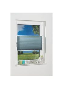 Plissee »Klemmfix Pisa« Lichtschutz ohne Bohren verspannt Crushed-Optik , blau , K-home , Obermaterial: 100% Polyester