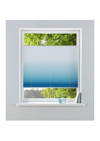 Plissee »Ombré« Lichtschutz ohne Bohren verspannt Fixmass, Farbverlauf, Klemmträger , blau , my home , Obermaterial: 100% Polyester