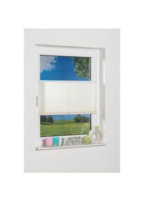 K-home, K-home Plissee &raquo;Klemmfix Pisa&laquo; Lichtschutz ohne Bohren verspannt Crushed-Optik, creme, Obermaterial: 100% Polyester