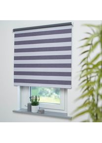 Liedeco, Springrollo &raquo;Streifen&laquo; Lichtschutz Perlreflex-beschichtet ohne Bohren freih&auml;ngend Dekorrollo Hergestellt in Deutschland, dunkelgrau, hellgrau