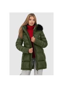 alife and kickin Alife & Kickin, Unisex, Steppmantel &raquo;MoonwalcAK A&laquo; winterlicher Kurzmantel mit abnehmbarem Fellimitat, riffle gr&uuml;n, M (38), Warm wattierter 