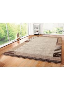 Teppich »Jonas«, rechteckig, flacher Teppich,Kurzflor, Weich, Pflegeleicht, Elegant, Bordüre , braun , my home
