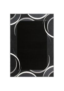 Teppich »Noah« rechteckig 7 mm Höhe weiche Haptik, Teppich mit Bordüre, Kurzflor, verspieltes Design , grau , my home , Obermaterial: 100%...