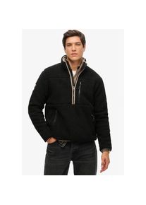 Superdry , Fleecepullover »OUTDOOR FLEECE HALF ZIP«, mit Stehkragen und kurzem Reissverschluss im Troyer-Look , schwarz , XXXL , Cooles Fleeceshirt...