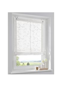 Raffrollo »Liv« mit Hakenaufhängung ohne Bohren halbtransparent, Polyester, Hakenaufhängung , weiss , Kutti , Obermaterial: 100% Polyester