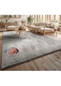 Fellteppich »Lottano«, rechteckig, 14 mm Höhe, Langflor, Kunstfell, Uni Farben, traumhaft weicher Flor, Wohnzimmer , grau , my home