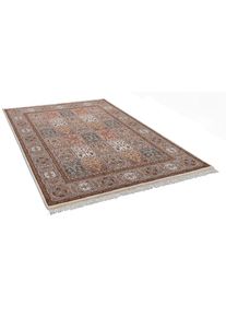Theko, Theko Orientteppich &raquo;Benares Bachtiari&laquo; rechteckig 12 mm H&ouml;he reine Wolle, handgekn&uuml;pft, mit Fransen, braun, creme, Schurwolle, 12 mm