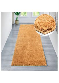 Läufer »Viva« rechteckig 45 mm Höhe Läufer, Brücke, Uni-Farben, einfarbig, besonders weich und kuschelig , gelb , my home , Obermaterial: 100%...