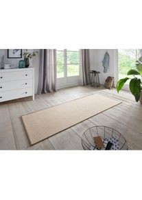 Läufer »Bouclé«, rechteckig, 5 mm Höhe, rutschfest, Sisal Optik, Teppich, Küche, Flur, schlicht, umkettelt , beige , Hanse Home