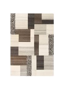 Theko Wollteppich »Lola, Wolle, handgearbeitet, Patchwork Design, handgetuftet« rechteckig 12 mm Höhe Wohnzimmer, Schlafzimmer, Esszimmer, auch als...