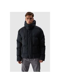 4F, Herren, 4F Steppjacke mit Kapuze, schwarz, L, Pflegeleichtes und formbest&auml;ndiges Material: weniger Aufwand bei der Pflege