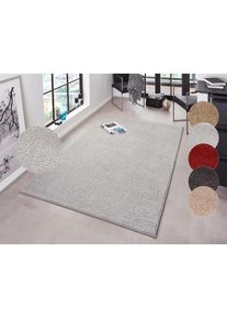 Teppich »Pure 100 Kurzflor« rechteckig 13 mm Höhe Kurzflor, uni, umkettelt, Läufer, Wohnzimmer, Kinderzimmer, Flur , grau , Hanse Home ,...