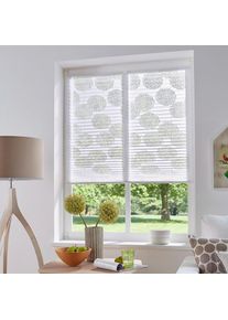 Plissee »BELUM« Lichtschutz ohne Bohren verspannt im Fixmass, Ausbrenner, Kreise, Blumen, Klemmträger , weiss , my home , Obermaterial: 70%...