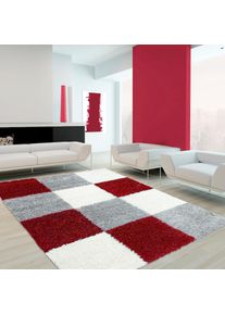 Ayyildiz Teppiche, Hochflor-Teppich &raquo;Life Shaggy 1501&laquo; rechteckig 30 mm H&ouml;he Wohnzimmer, rot, Kunstfaser, 30 mm