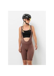 Jack Wolfskin, Unisex, Fahrradhose &raquo;MOROBBIA BIB SHORTS W&laquo;, schwarz, rust, S (36), Normalgr&ouml;ssen, Gepolsterte Fahrradshorts mit Tr&auml;gern