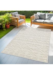Teppich »Askja Outdoor« rechteckig 12 mm Höhe Hoch-Tief Effekt, Teppich im Boho Stil, Outdoor geeignet, Camping , beige , LeGer Home by Lena Gercke...