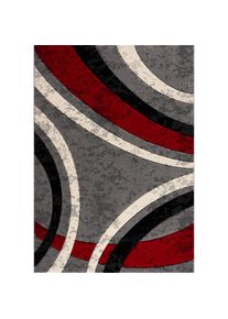 Teppich »Jelva« rechteckig 11 mm Höhe Kurzflor, mit handgearbeitetem Konturenschnitt im 3D-Design , rot , Home Affaire , Obermaterial: 100%...